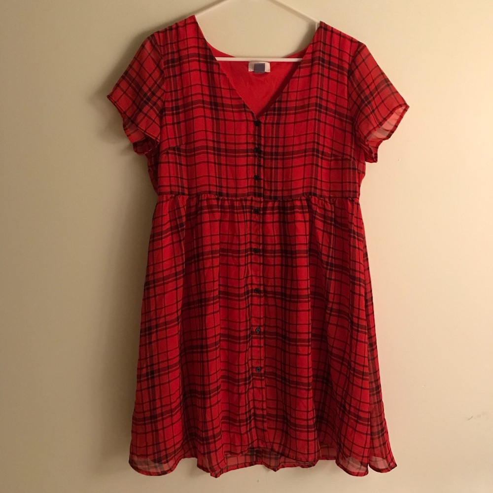 Plaid Button Down Dress